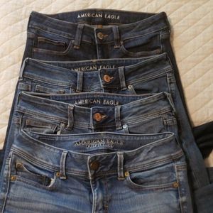 Lot of 4Pairs of American Eagle Jeans Sz 4